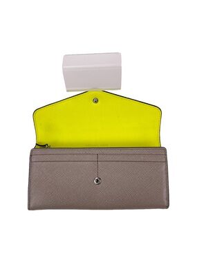 Michael Kors Envelope Wallet Taupe with Neon Interior